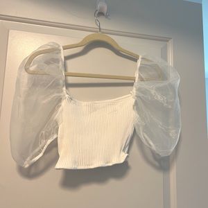 Zara Puff Sleeve Crop Top